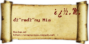 Örmény Mia névjegykártya